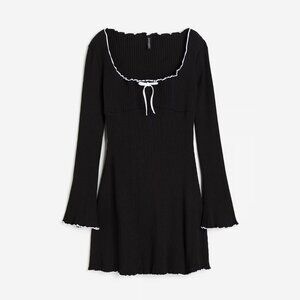 h&m Divided Black Ribbed Jersey Dress - NWT Size M